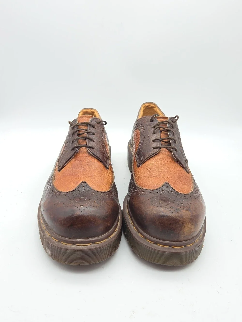 Dr. Martens Made in England 3989 Brogue Oxford Brown Wingtip Shoes Men's 12